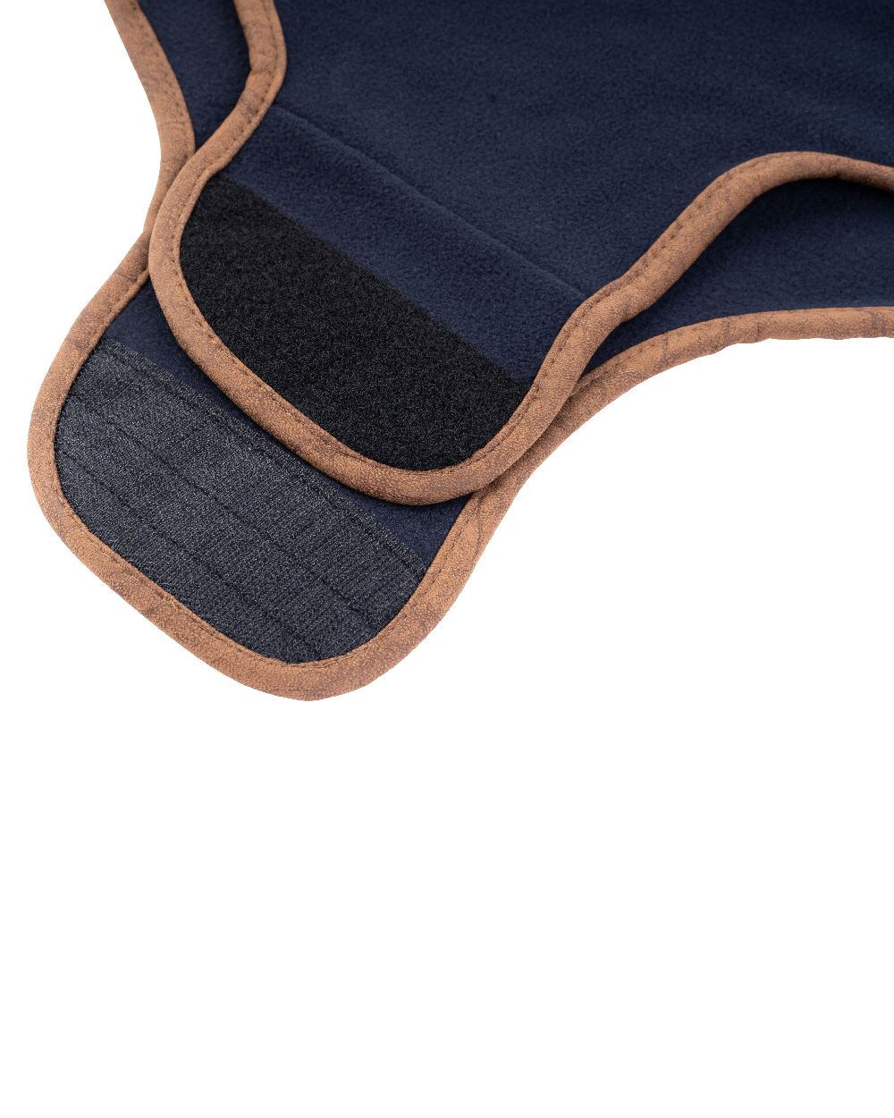 Navy coloured Fleece Dog Coat on white background 