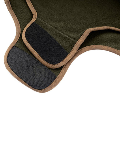 Dark Olive coloured Fleece Dog Coat on white background 