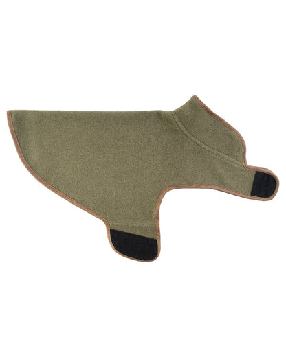 Light Olive coloured Fleece Dog Coat on white background 