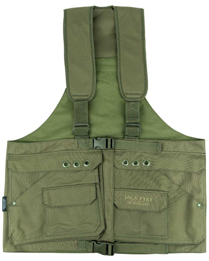 Olive Green coloured Jack Pyke Handlers Vest on white background 