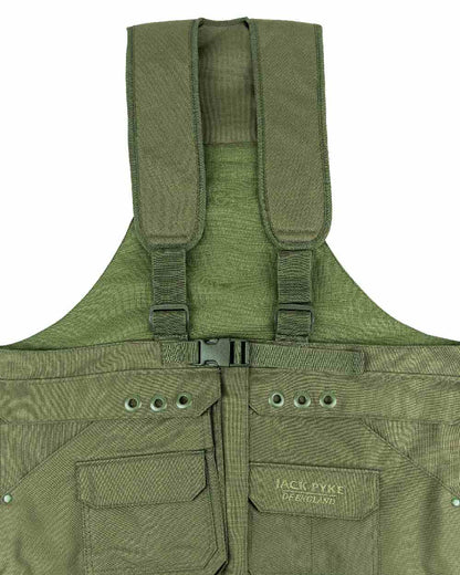 Olive Green coloured Jack Pyke Handlers Vest on white background 