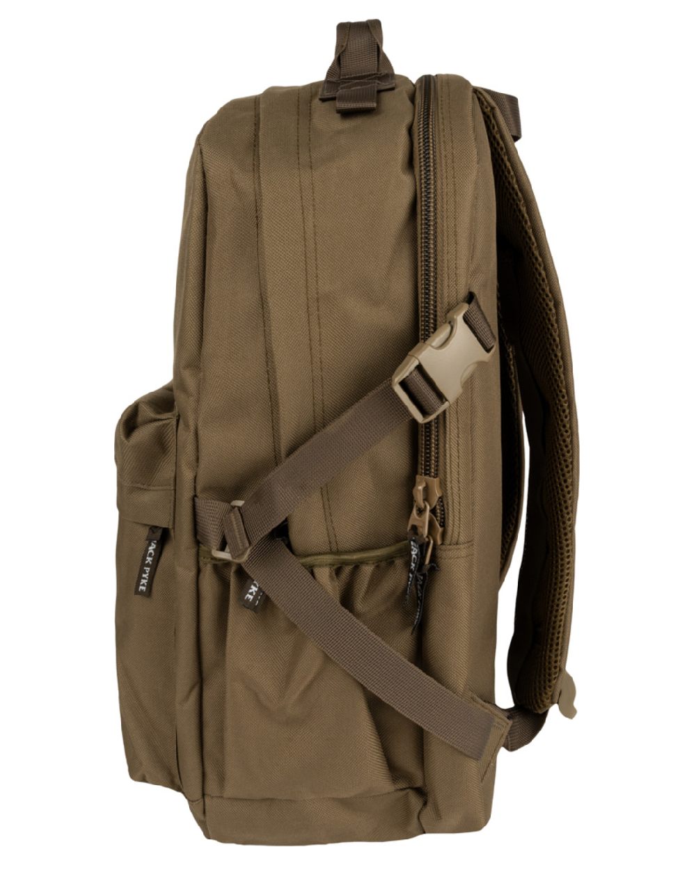 Olive Brown coloured Jack Pyke Harrier Rucksack on white background 