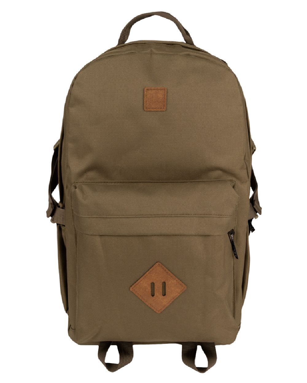 Olive Brown coloured Jack Pyke Harrier Rucksack on white background 