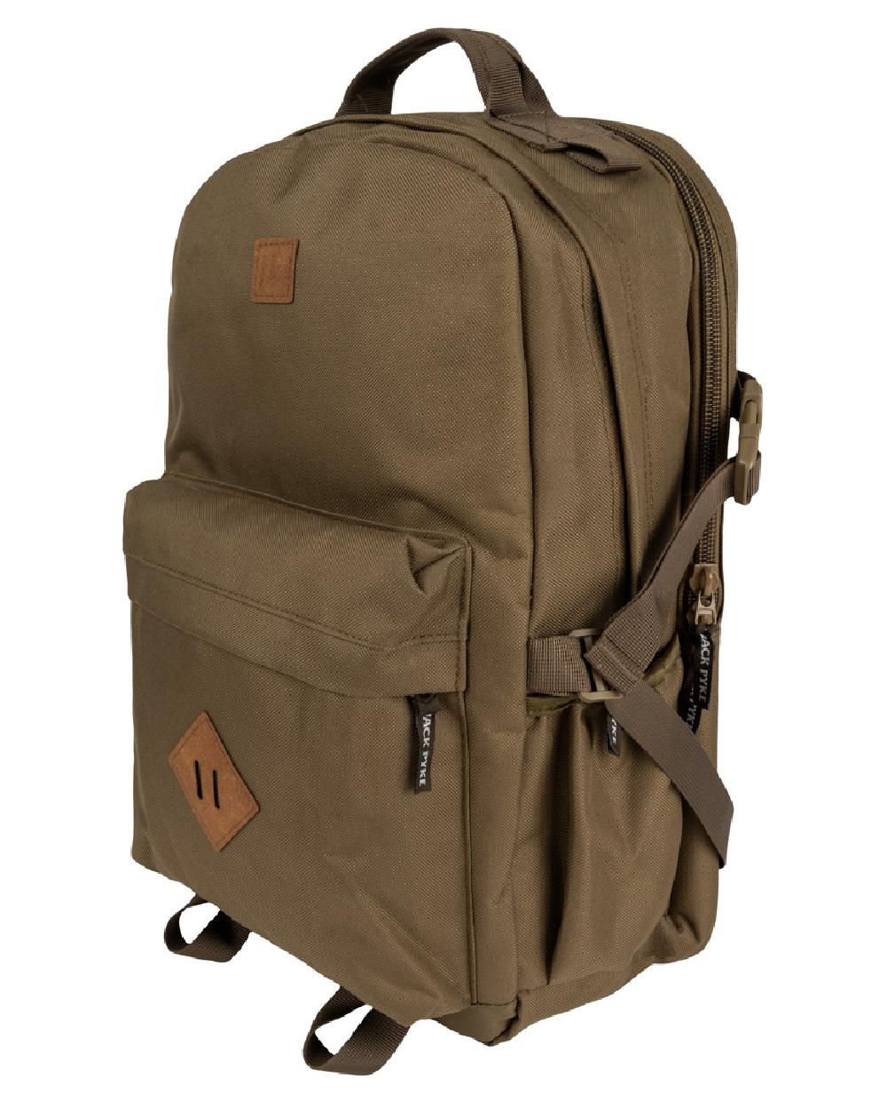 Olive Brown coloured Jack Pyke Harrier Rucksack on white background 