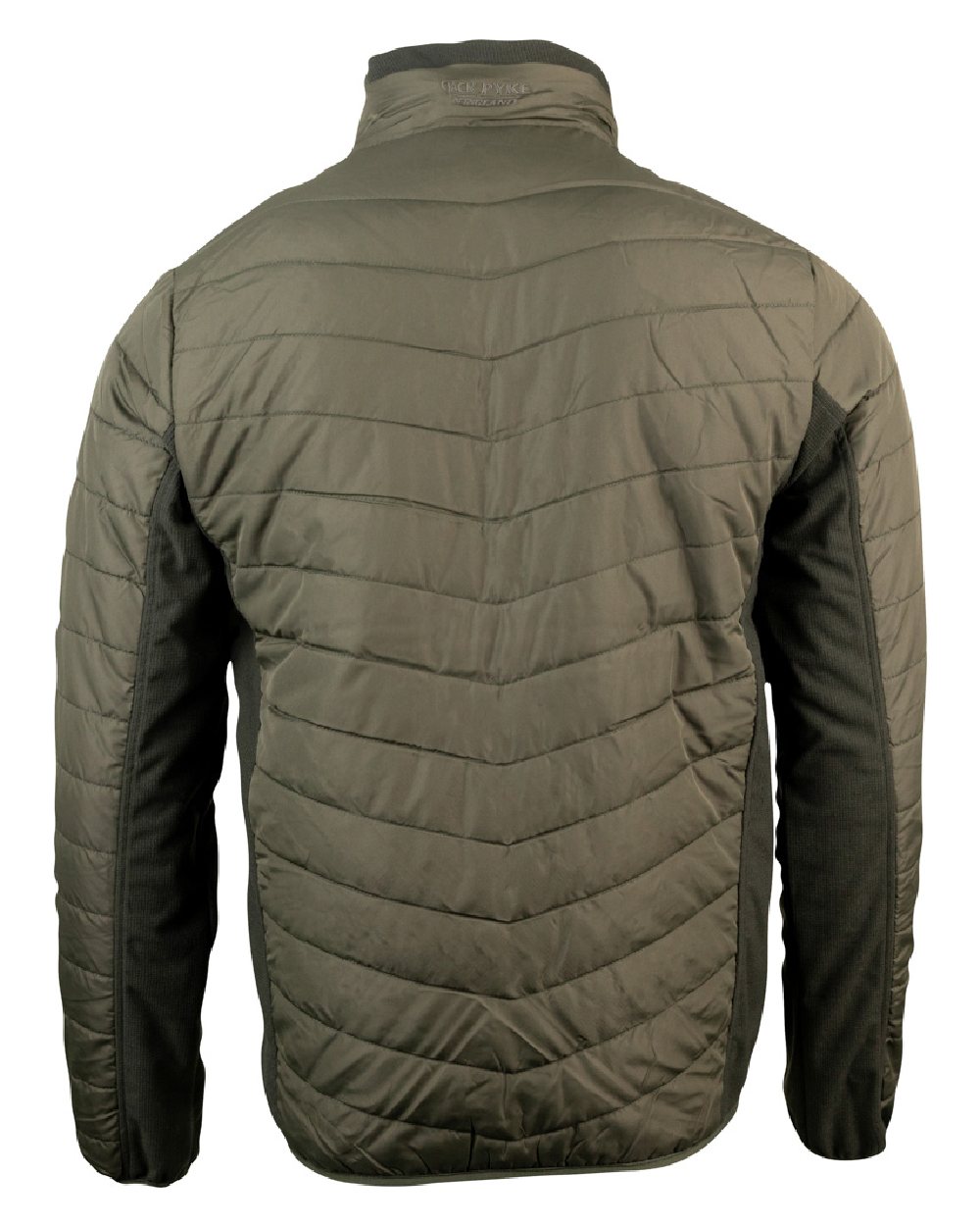 Green coloured Jack Pyke Hybrid Jacket on white background 