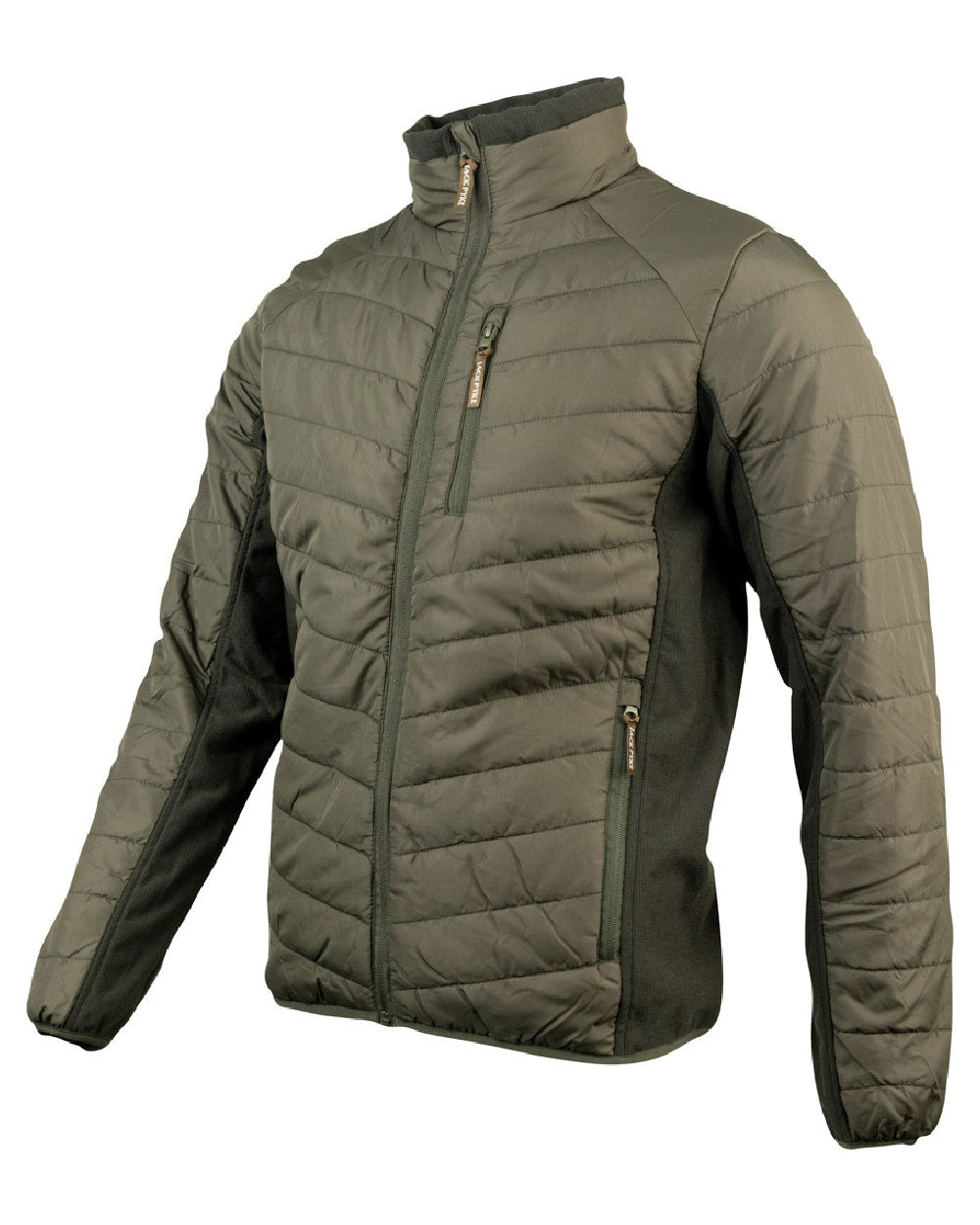 Green coloured Jack Pyke Hybrid Jacket on white background 