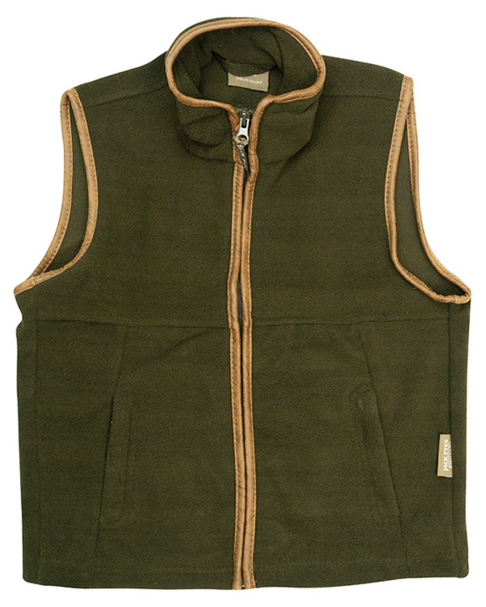 Dark Olive coloured Jack Pyke Junior Countryman Gilet on white background 