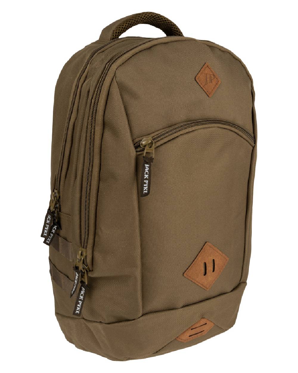 Olive Brown Jack Pyke Kestrel Rucksack on white background 