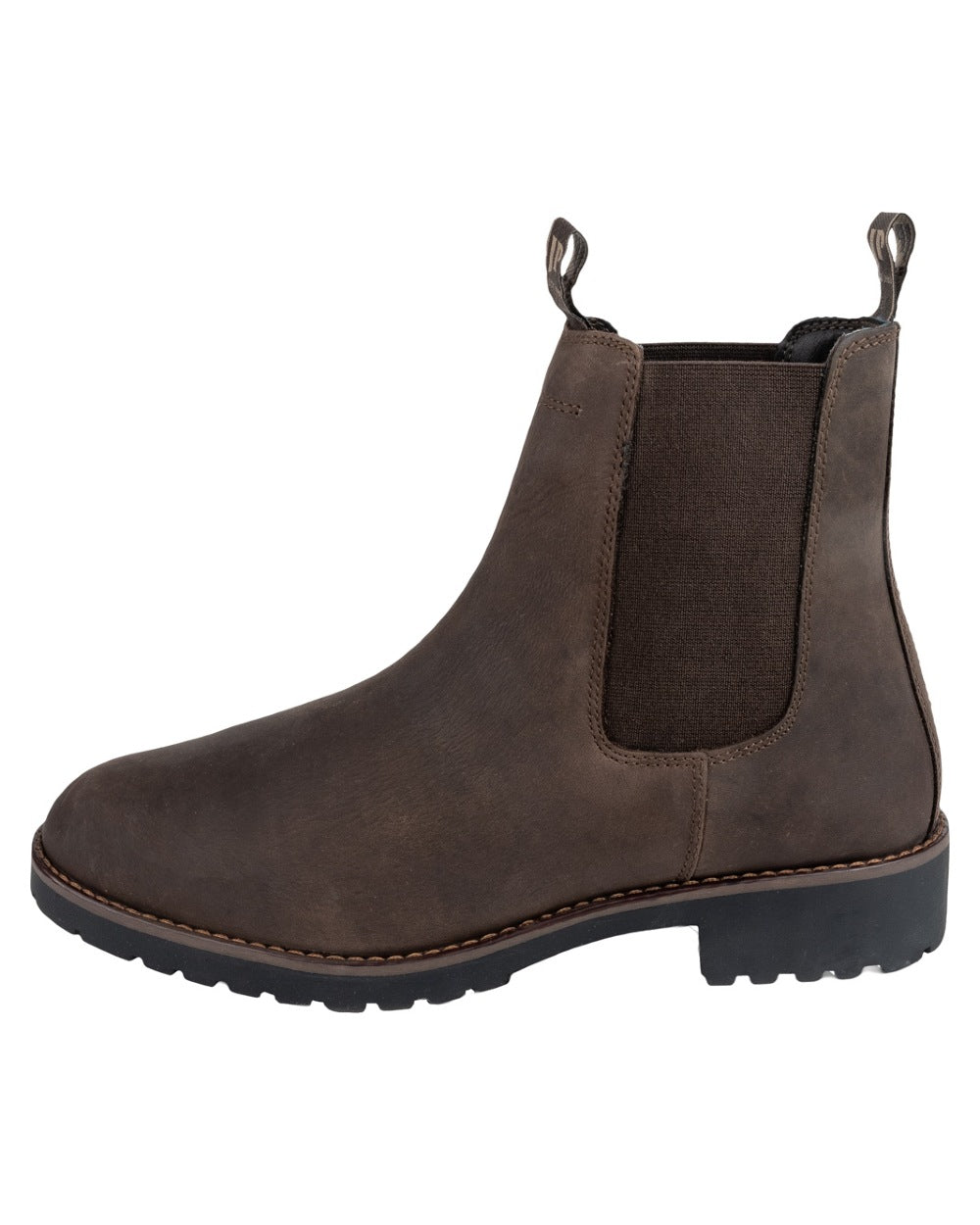 Dark Brown coloured Jack Pyke Ladies Chelsea Boots on white background 