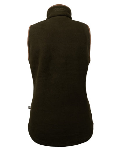 Dark Olive coloured Jack Pyke Ladies Countryman Fleece Gilet on white background 