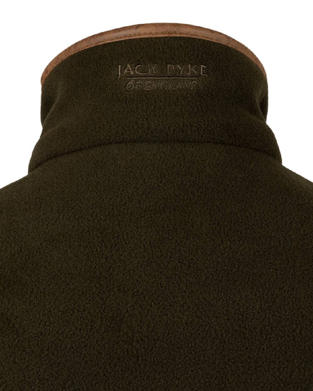 Dark Olive coloured Jack Pyke Ladies Countryman Fleece Gilet on white background 