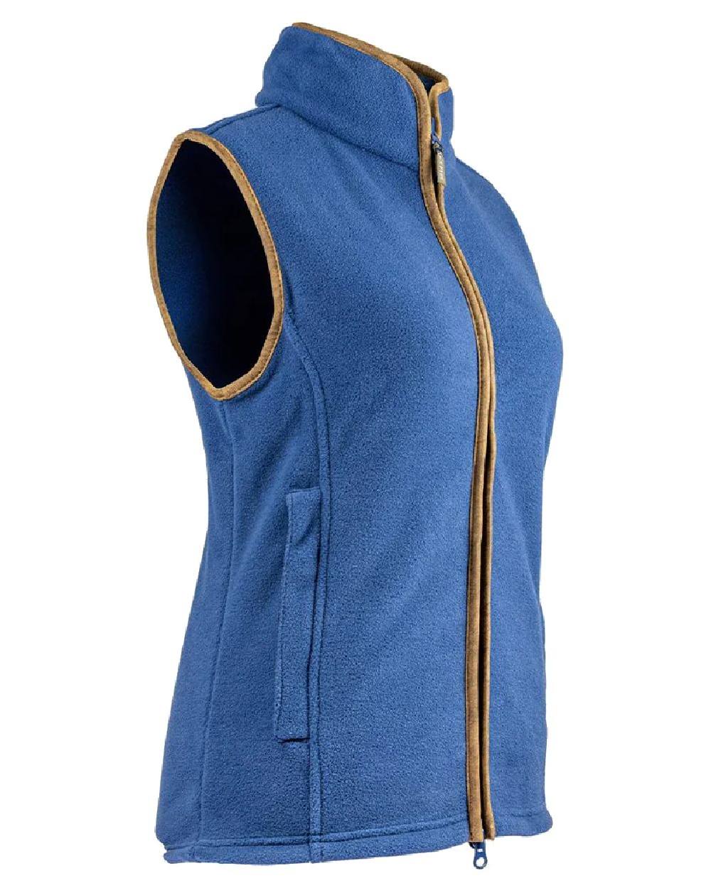 Denim coloured Jack Pyke Ladies Countryman Fleece Gilet on white background 