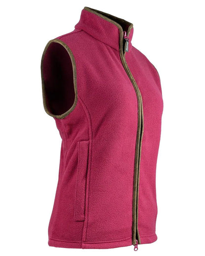 Roselle coloured Jack Pyke Ladies Countryman Fleece Gilet on white background 