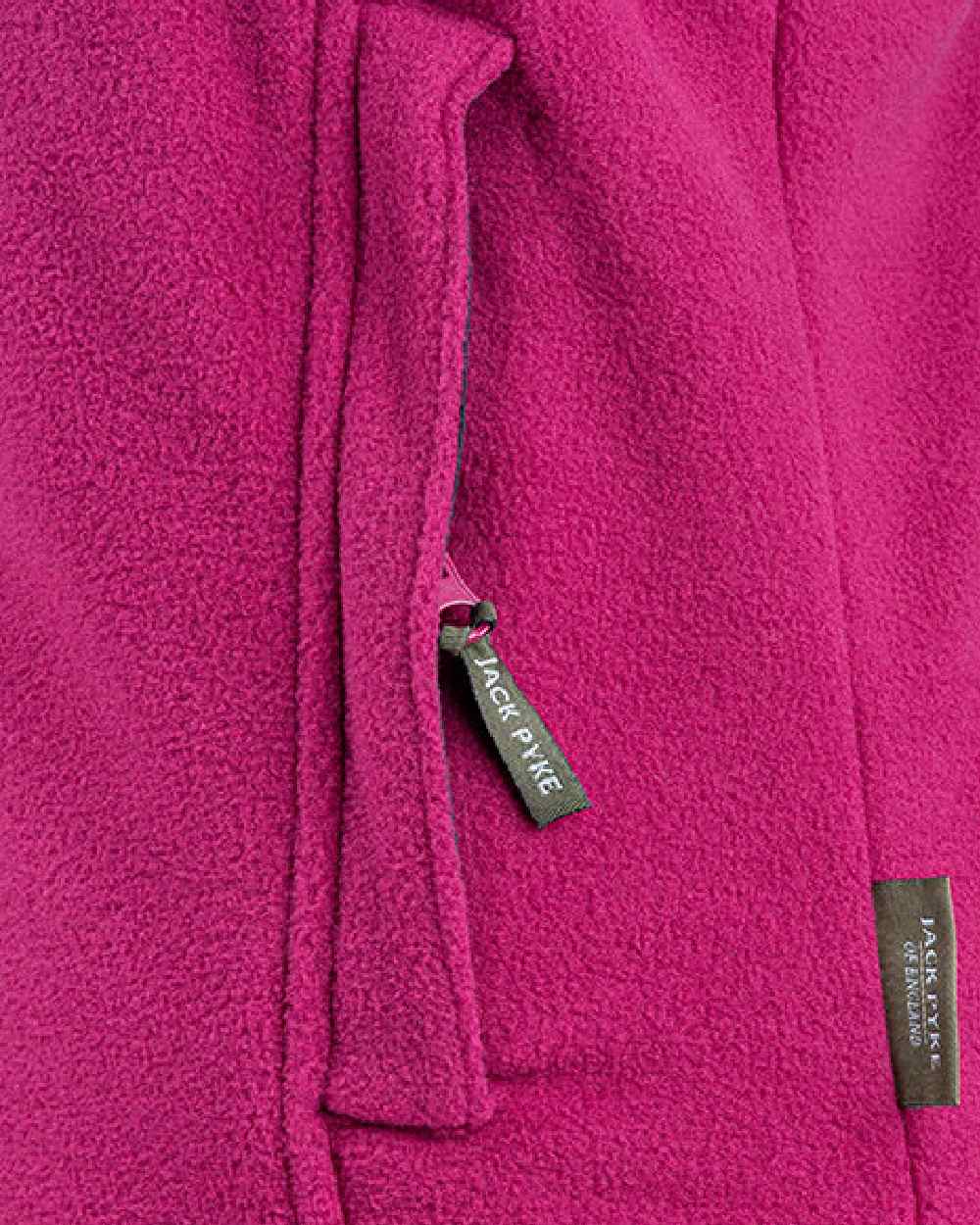 Roselle coloured Jack Pyke Ladies Countryman Fleece Gilet on white background 