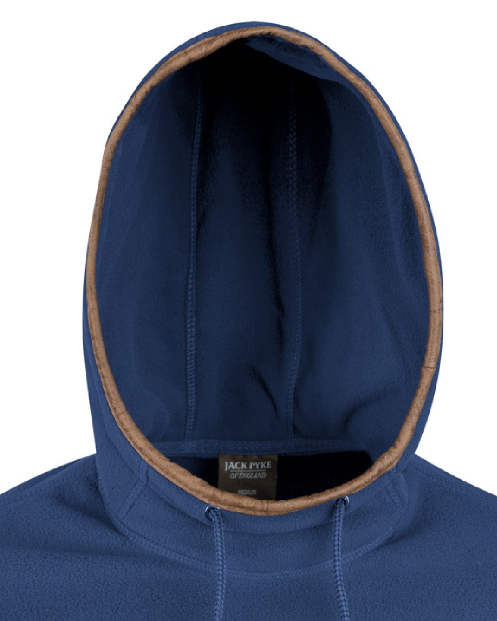 Denim coloured Jack Pyke Ladies Fleece Hoodie on white background 