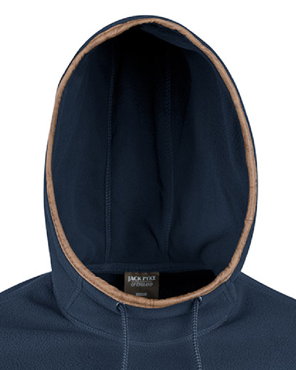 Navy coloured Jack Pyke Ladies Fleece Hoodie on white background 