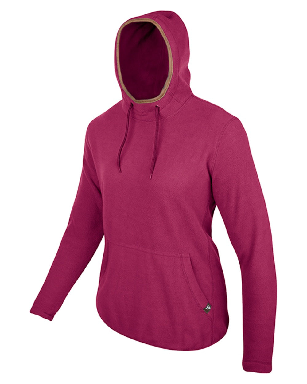 Roselle coloured Jack Pyke Ladies Fleece Hoodie on white background 