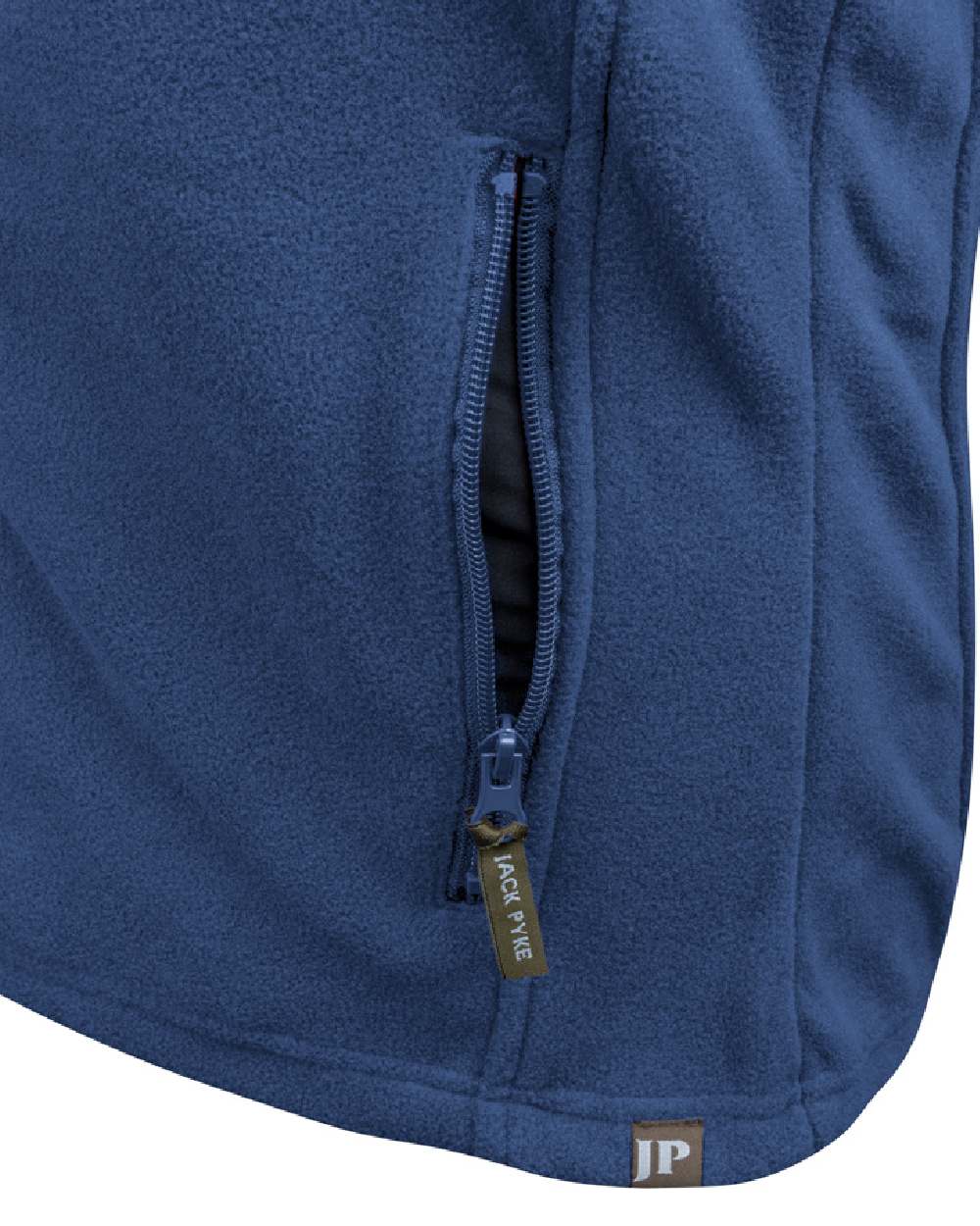 Denim coloured Jack Pyke Ladies Fleece Jacket on white background 