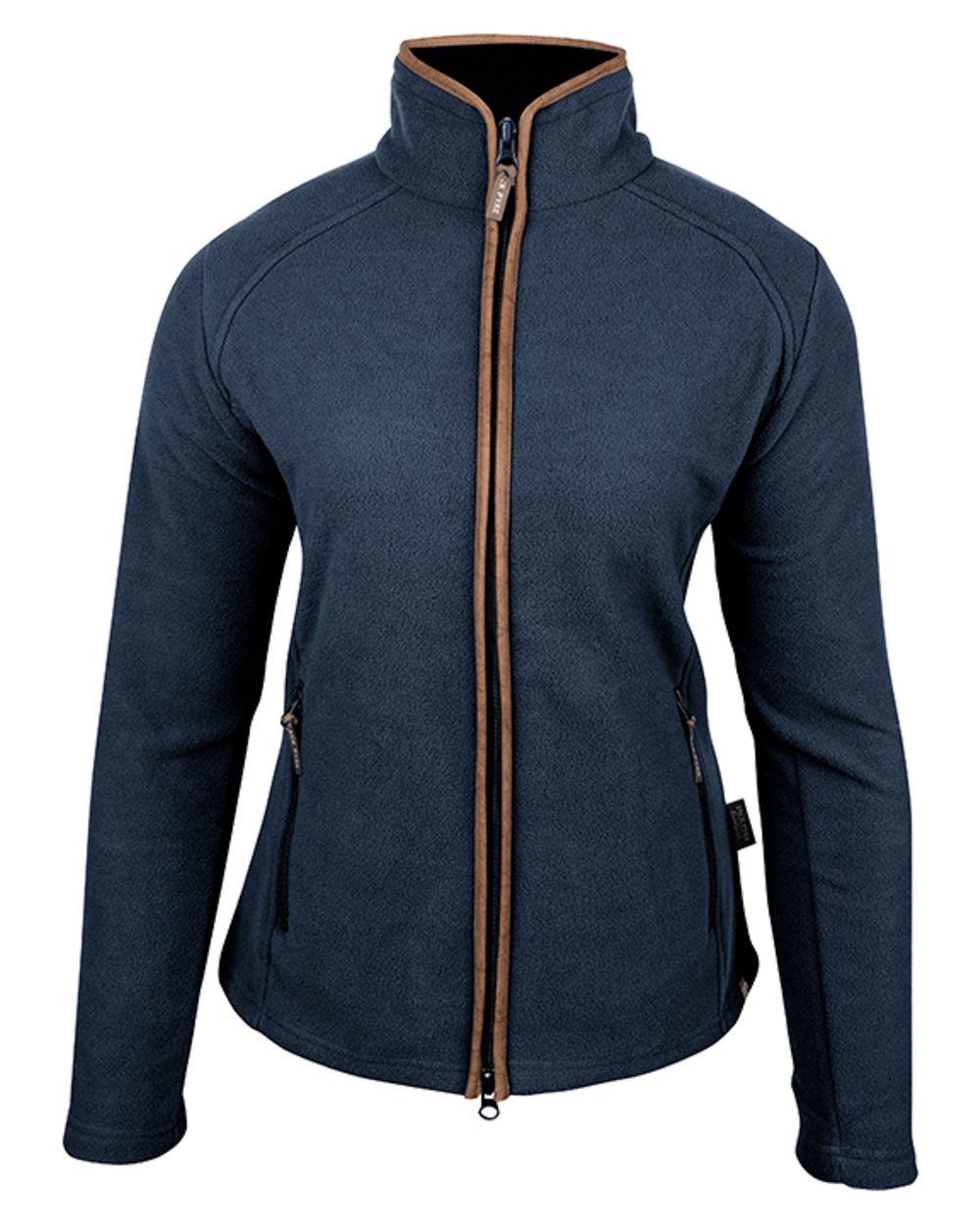Navy coloured Jack Pyke Ladies Fleece Jacket on white background 