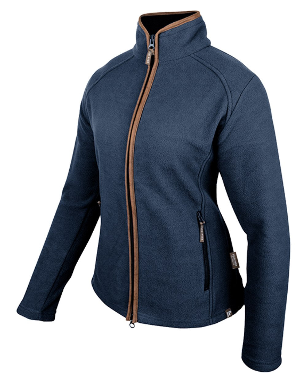 Navy coloured Jack Pyke Ladies Fleece Jacket on white background 