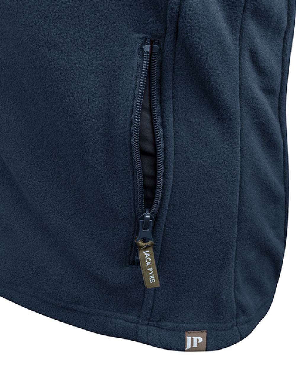 Navy coloured Jack Pyke Ladies Fleece Jacket on white background 