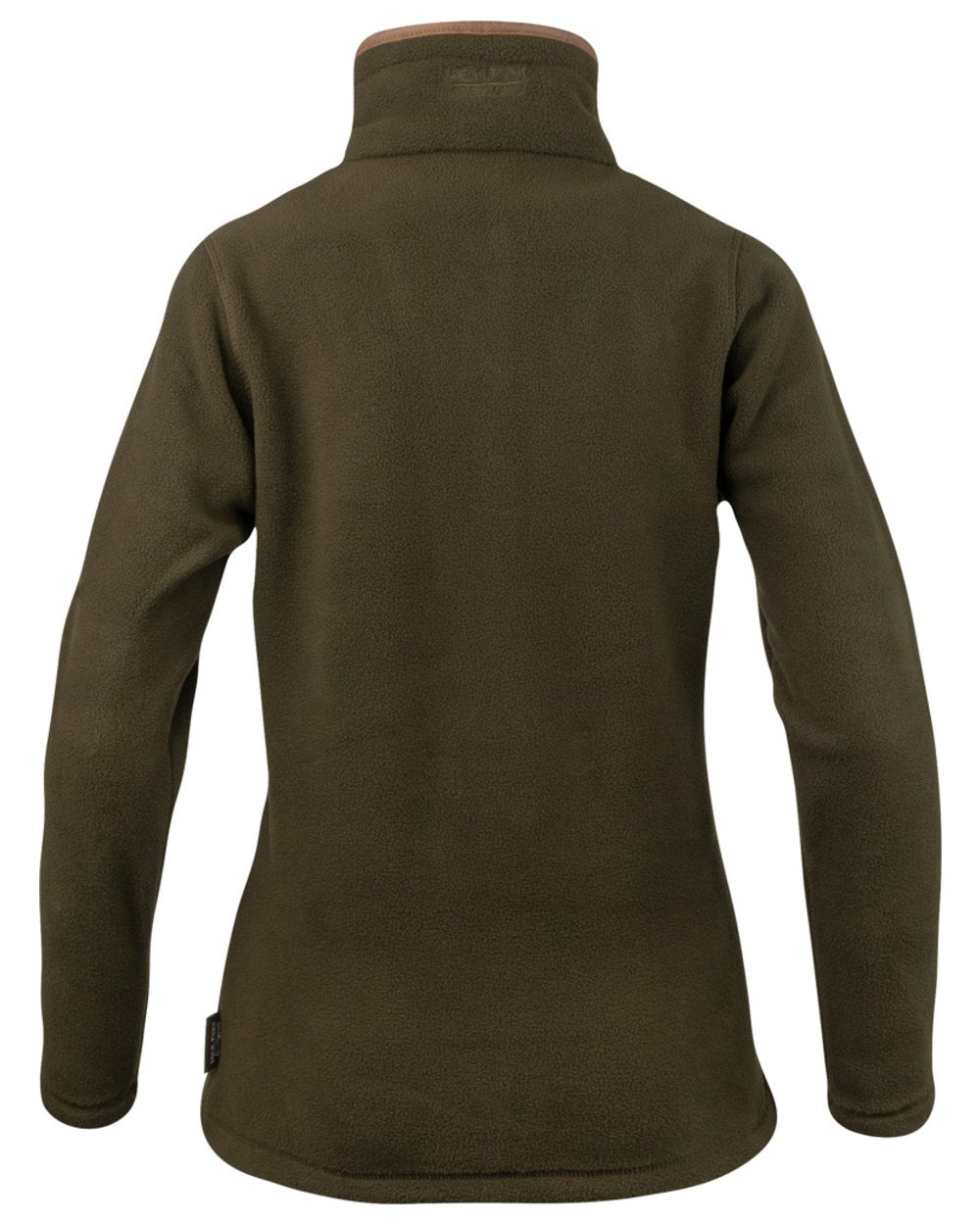 Dark Olive coloured Jack Pyke Ladies Fleece Pullover on white background 