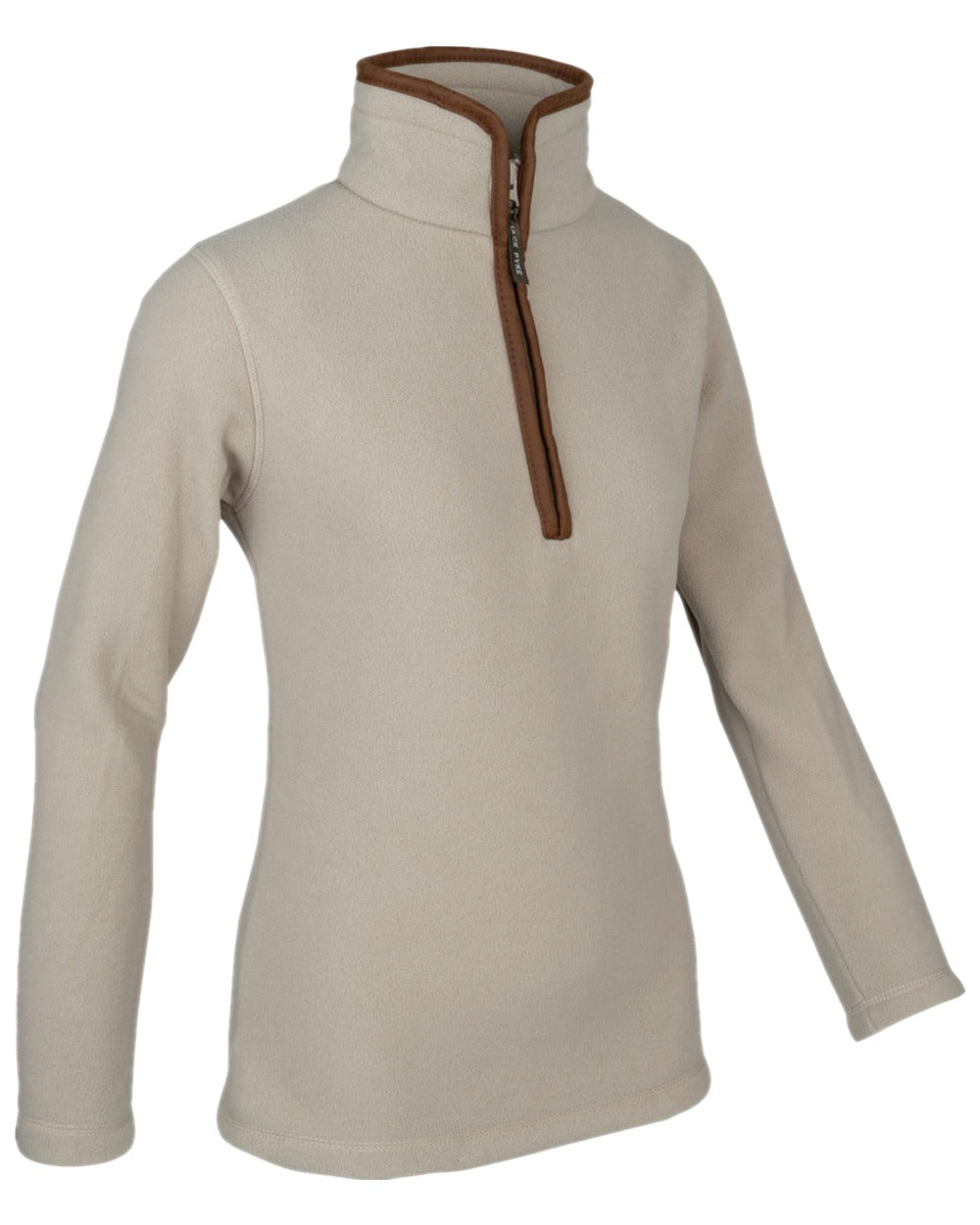 Mushroom Coloured Jack Pyke Ladies Fleece Pullover on white background 