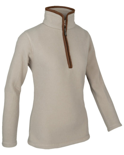 Mushroom Coloured Jack Pyke Ladies Fleece Pullover on white background 