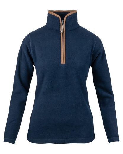 Navy coloured Jack Pyke Ladies Fleece Pullover on white background 