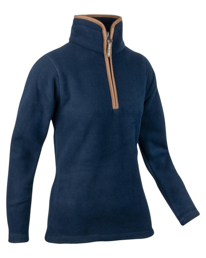 Navy coloured Jack Pyke Ladies Fleece Pullover on white background 