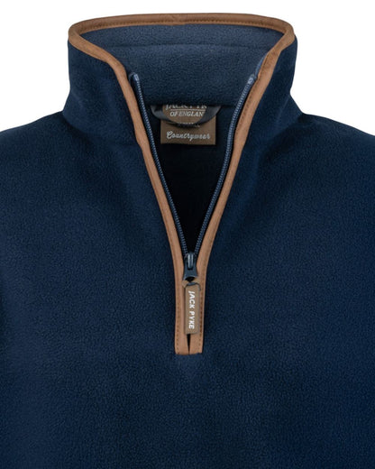 Navy coloured Jack Pyke Ladies Fleece Pullover on white background 