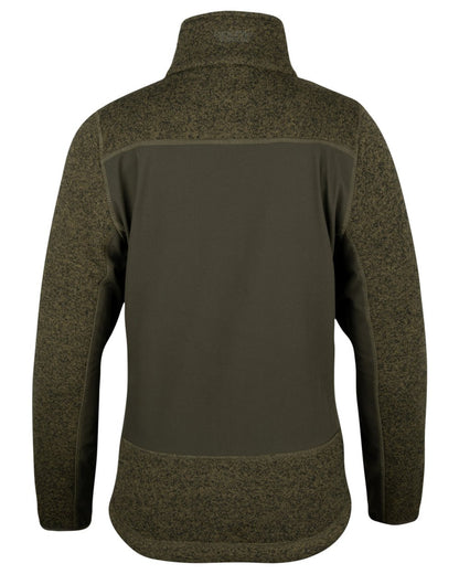 Green coloured Jack Pyke Ladies Hybrid Jacket on white background 