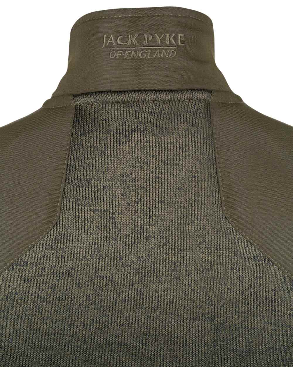 Dark Olive coloured Jack Pyke Ladies Melange Fleece Gilet on white background 