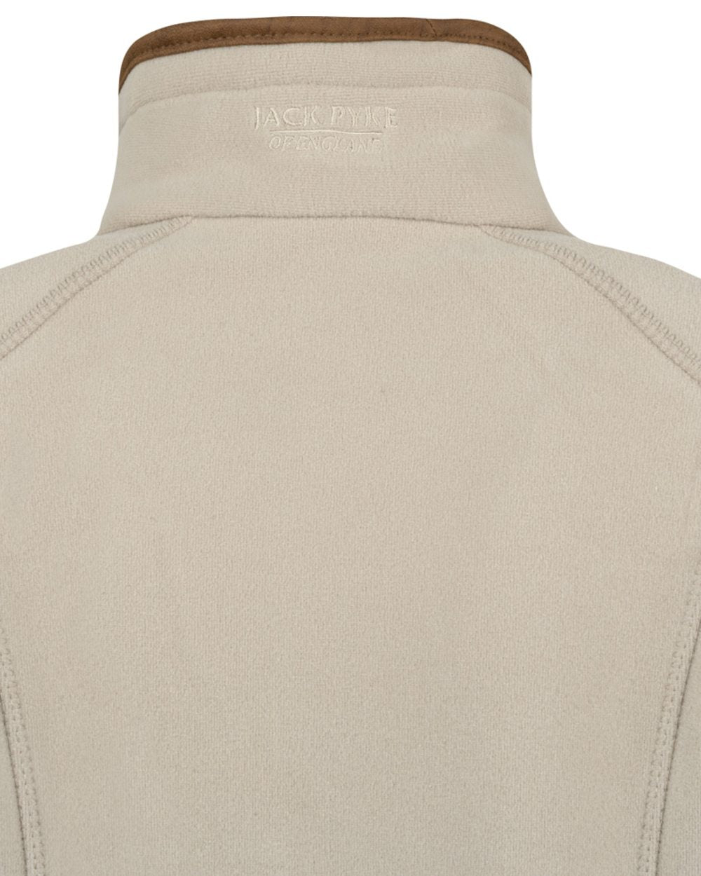 Mushroom coloured Jack Pyke Ladies Recycled Fleece Jacket on white background 