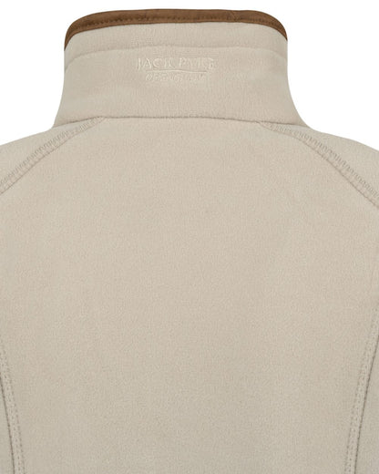 Mushroom coloured Jack Pyke Ladies Recycled Fleece Jacket on white background 