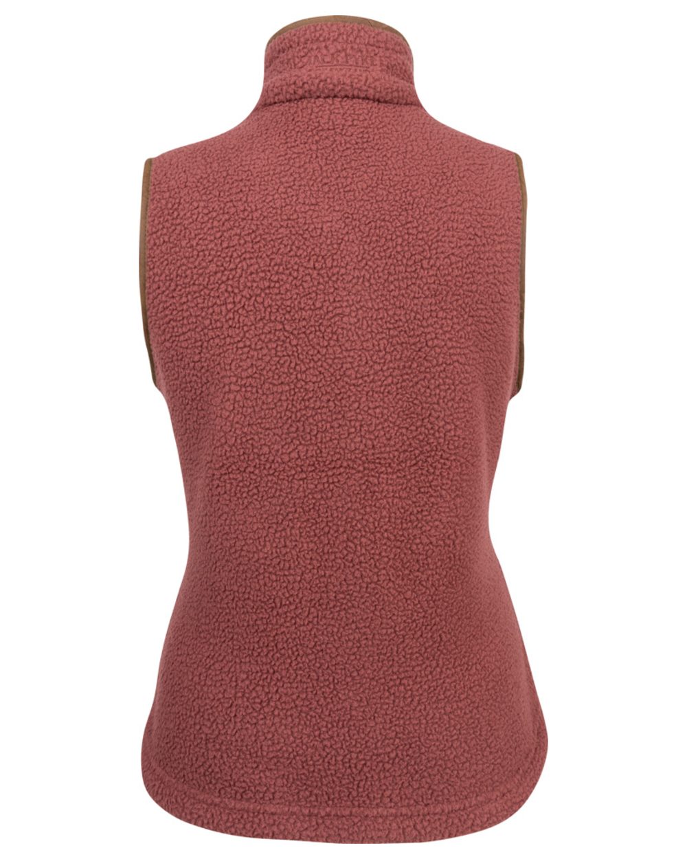 Burnt copper coloured Jack Pyke Ladies Sherpa Fleece Gilet on white background 