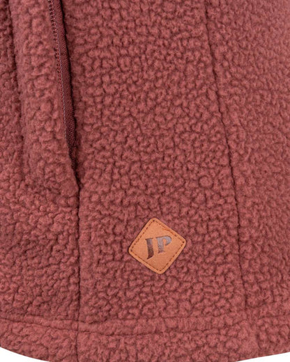 Burnt copper coloured Jack Pyke Ladies Sherpa Fleece Gilet on white background 