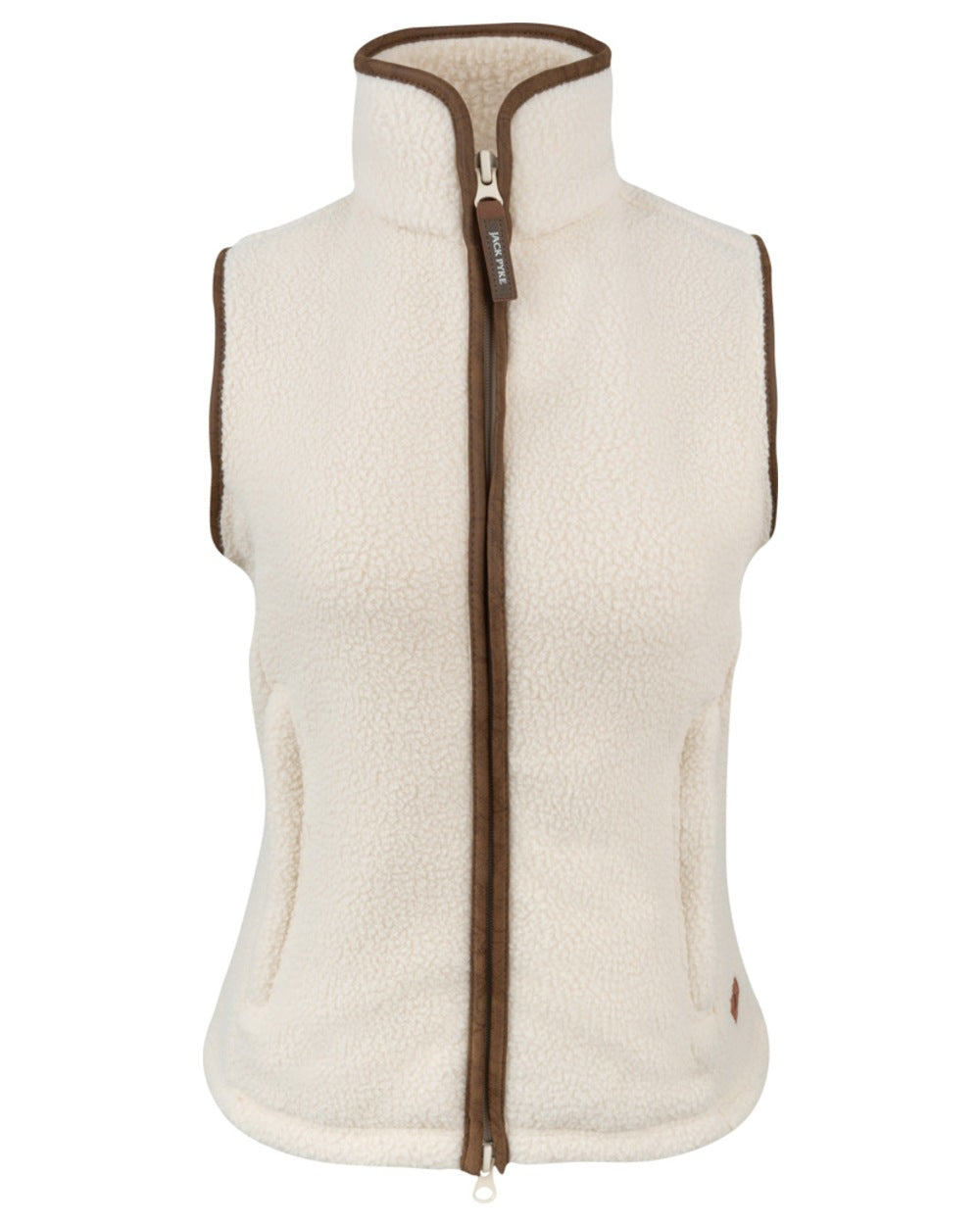 Sail coloured Jack Pyke Ladies Sherpa Fleece Gilet on white background 