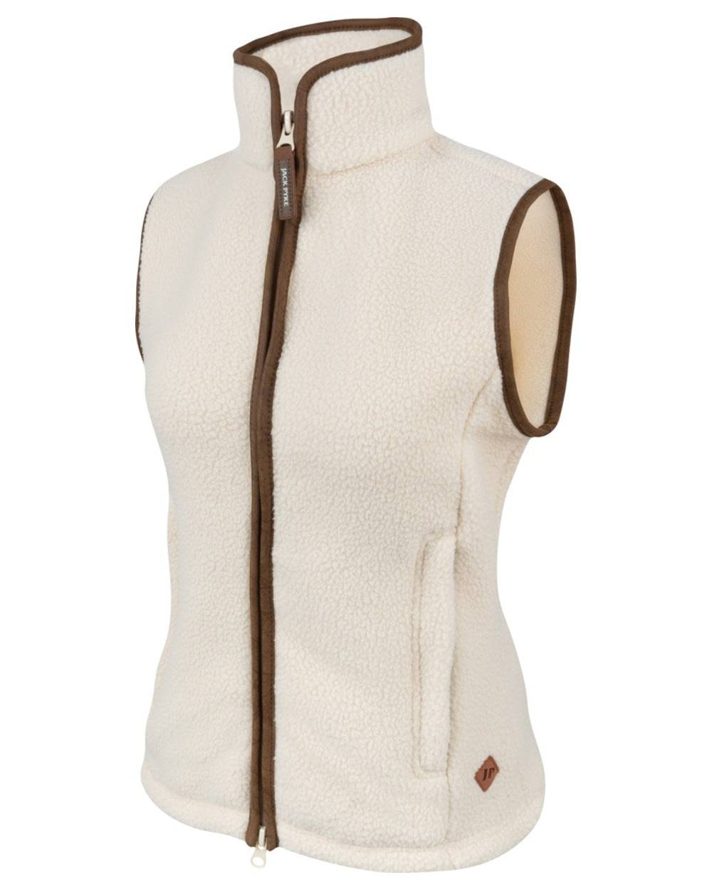 Sail coloured Jack Pyke Ladies Sherpa Fleece Gilet on white background 