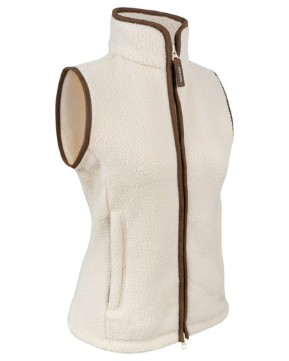 Sail coloured Jack Pyke Ladies Sherpa Fleece Gilet on white background 