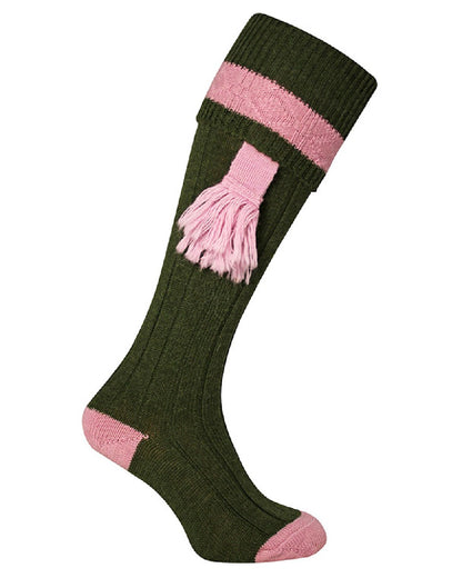 Green Pink coloured Jack Pyke Ladies Shooting Socks on white background 