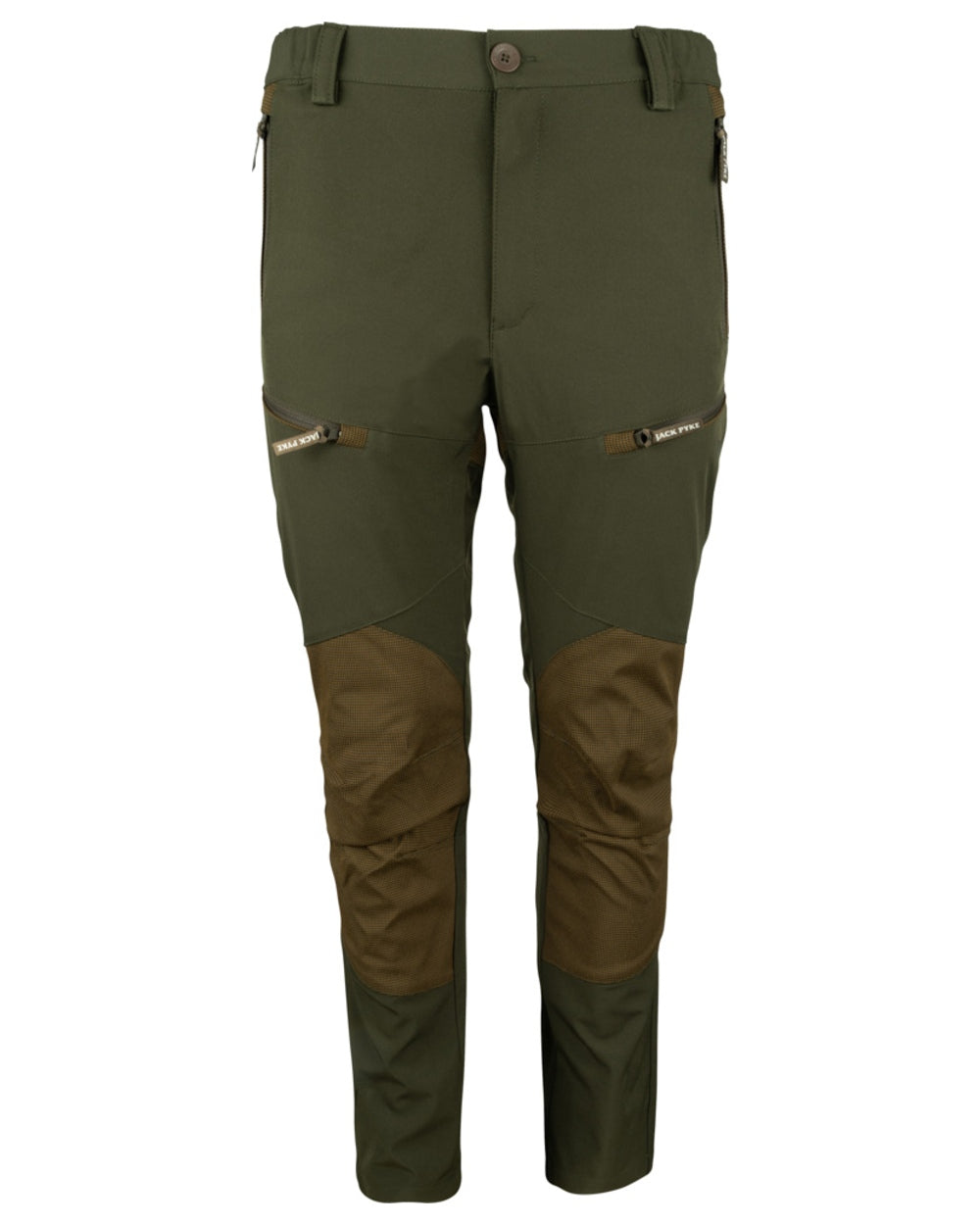 Green coloured Jack Pyke Ladies Technical Trousers on white background 