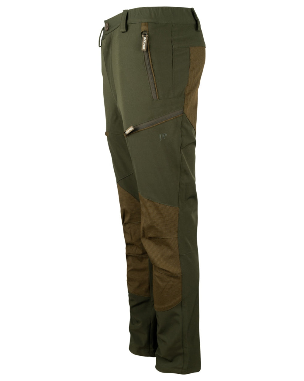 Green coloured Jack Pyke Ladies Technical Trousers on white background 