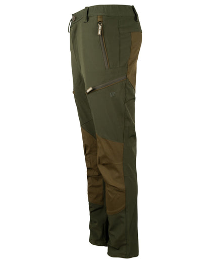Green coloured Jack Pyke Ladies Technical Trousers on white background 
