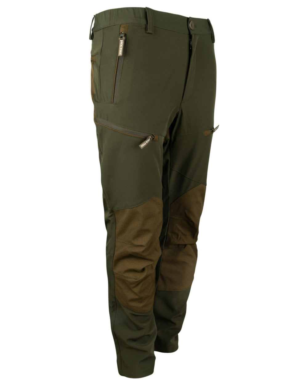 Green coloured Jack Pyke Ladies Technical Trousers on white background 