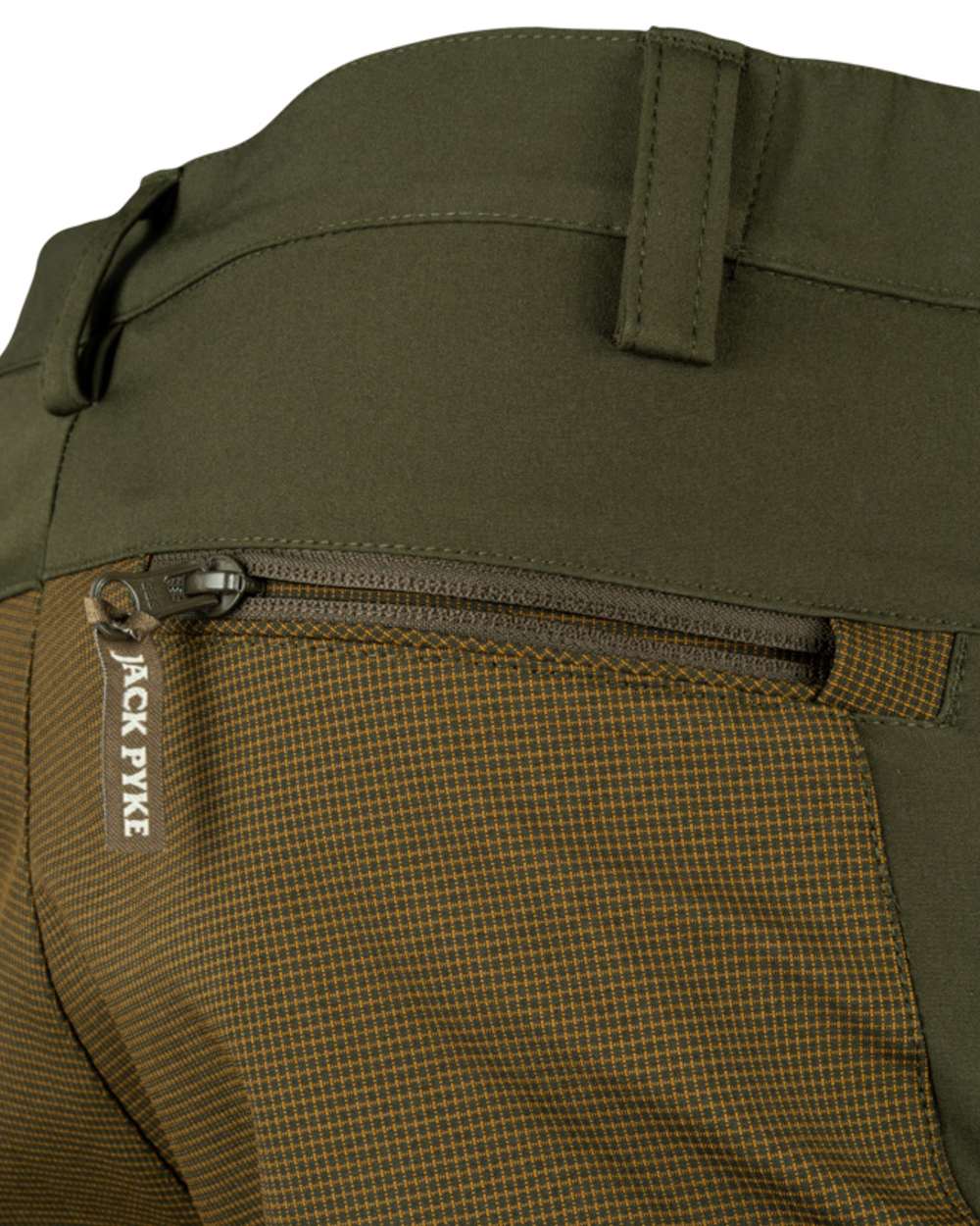 Green coloured Jack Pyke Ladies Technical Trousers on white background 