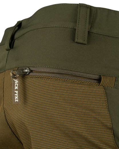 Green coloured Jack Pyke Ladies Technical Trousers on white background 