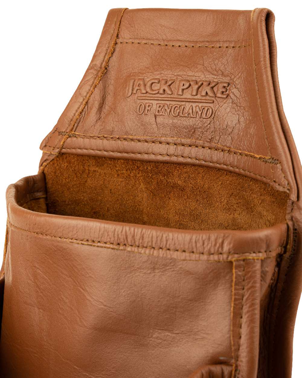 Tan coloured Jack Pyke Leather Cartridge Pouch on white background 