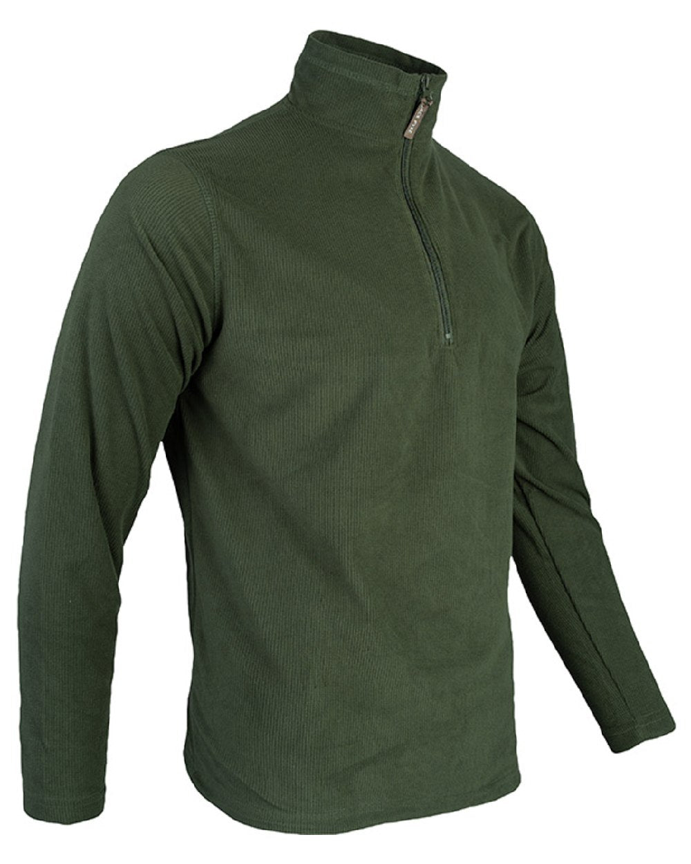 Green coloured Jack Pyke Lightweight Fleece Top on white background 