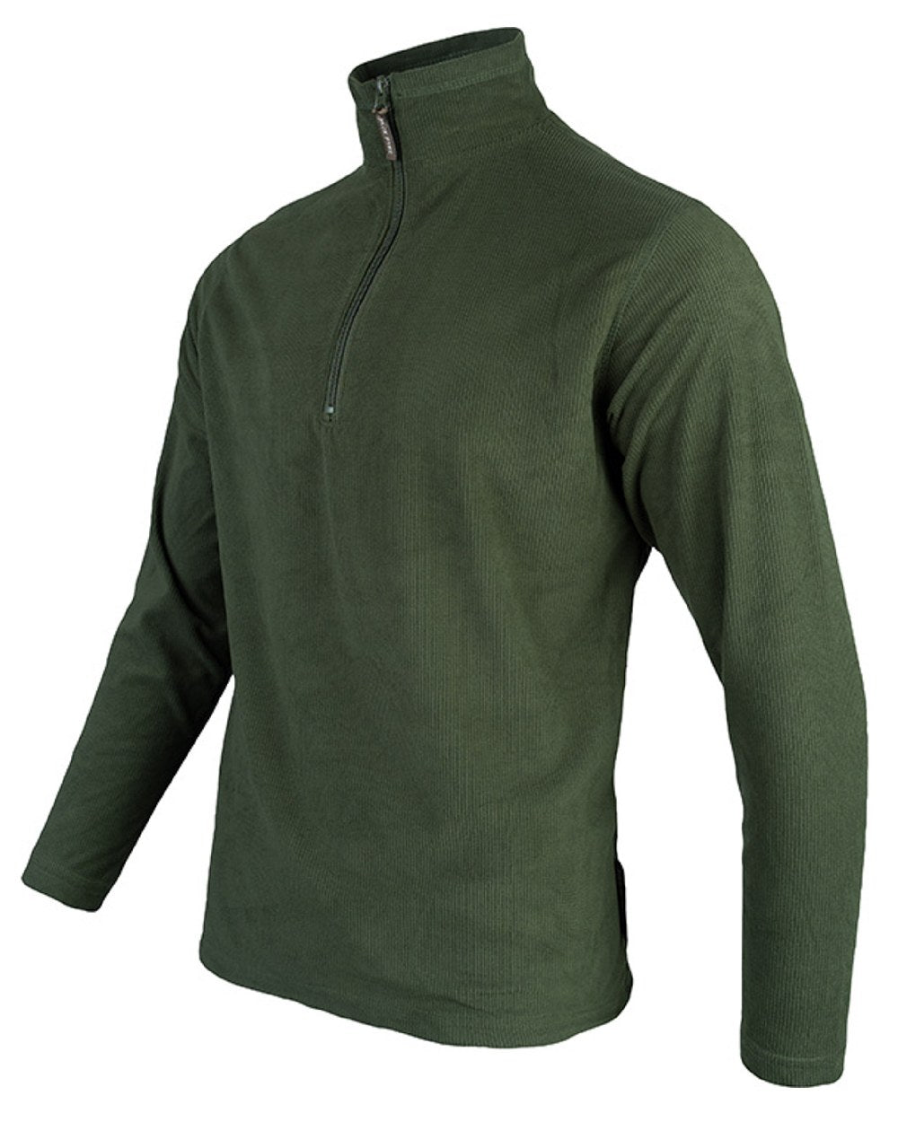 Green coloured Jack Pyke Lightweight Fleece Top on white background 